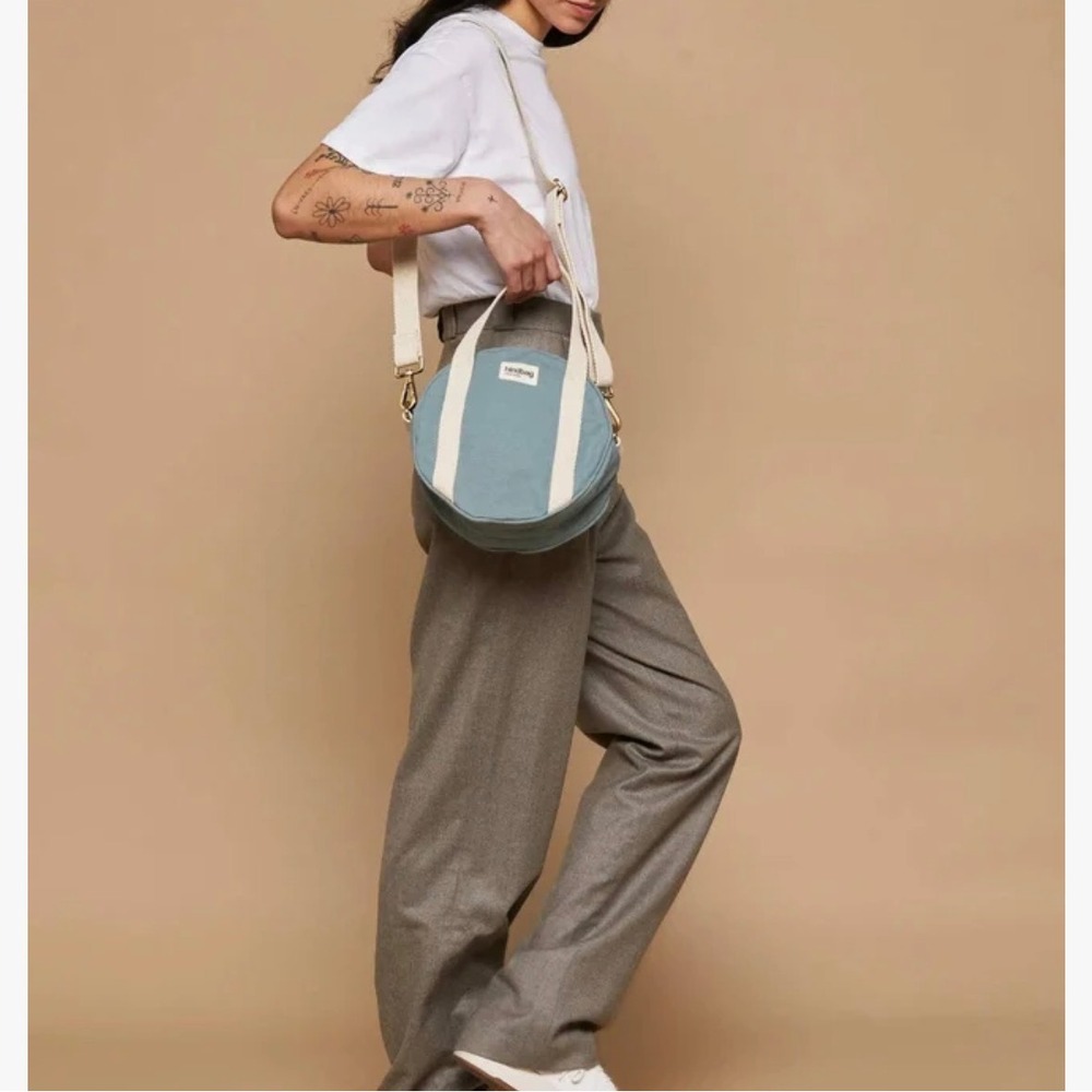 Hindbag Canvas Round Louis Crossbody Organic Bag Women Blue Small